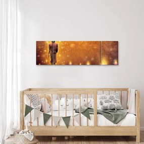 Obraz - Budda w złotym blasku (170x50 cm)