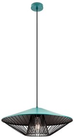 Redo 01-3010 - Lampa wisząca na lince GRILL 1xE27/42W/230V śr. 49,5 cm czarna/tyrkysowa