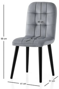 Zestaw krzeseł do jadalni Retro Grey and Black, 4 szt.