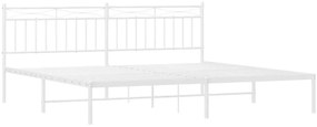 Białe metalowe łóżko małżeńskie 200x200 cm - Tolimea