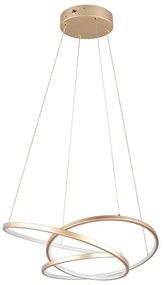 Lampa wisząca LED ze ściemniaczem w kolorze złota Darvin – Trio