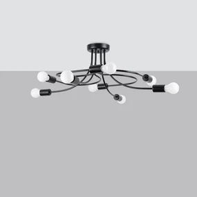 Żyrandol LEVAR 8 czarny SOLLUX  LIGHTING
