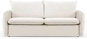 Kremowa aksamitna rozkładana sofa 214 cm Vienna – Cosmopolitan Design