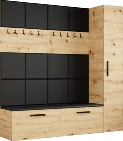 Masseno Garderoba MODULO 201,2/204/40 cm do Przedpokoju Nowoczesna Dąb Artisan