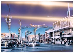Obraz na szkle - ulica w Las Vegas (70x50 cm)