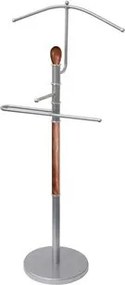 Wieszak Cichy sługa chrom + drewno, brązowy