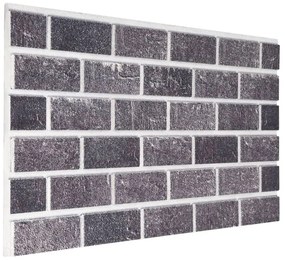 Komplet 10 czarno-szarych paneli ściennych cegła T1-C33