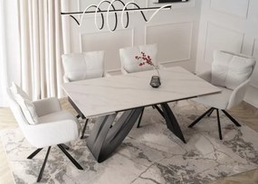 Stół Finezal rozkładany z ceramicznym blatem – nowoczesny stół do salonu i jadalni, 160–220 cm