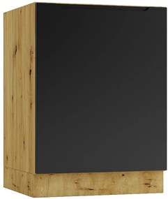 Szafka kuchenna na płytę grzewczą dąb artisan + czarny T5-W51
