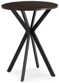 Stylowy stolik na czarnej nodze orzech + czarny 60cm L7-R17