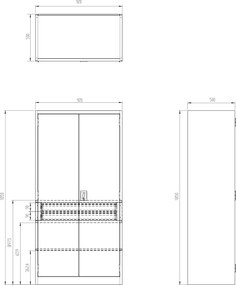 Szafa narzędziowa z 2 szufladami Szymon All Black 92x50x185 cm czarny