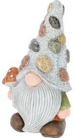 Krasnal ogrodowy z muchomorem, polyresin, 23 x 17,5 x wys.41 cm
