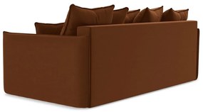 Aksamitna rozkładana/ze schowkiem sofa w kolorze terakoty 225 cm Hula – Makamii