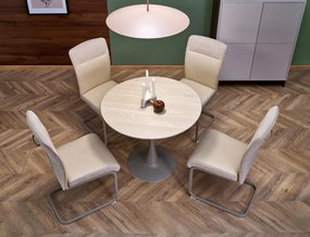 Stół do jadalni okrągły spiek trawertyn/kaszmir na nodze fi90/76 cm TOLIO