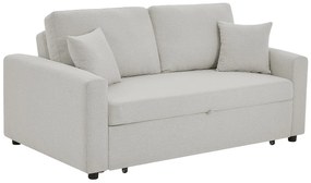 Kanapa 3-osobowa rozkładana z beżowej tkaniny INIZOR