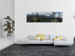 Obraz drzew w jeziorze (170x50 cm)