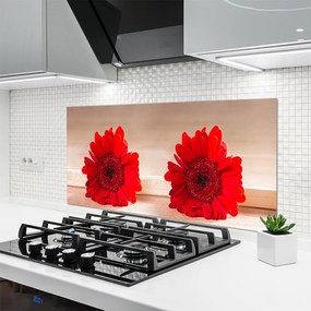 Panel Szklany do Kuchni Wyrazisty Motyw Kwiatowy