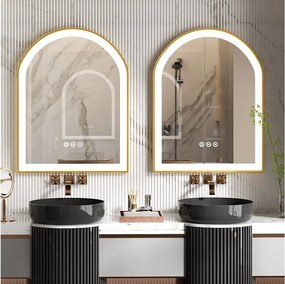 Lustro łazienkowe LED 60x90cm z oświetleniem lustro ścienne podświetlane 3 kolory regulowane 60x90x4cm