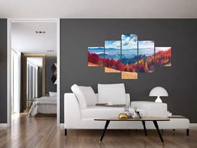 Obraz kolorowego jesiennego krajobrazu (125x70 cm)