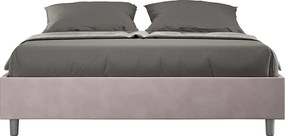 Łóżko wyposażone w stelaż z listwami z pojemnikiem tapicerowane 160x200 microfibra Kolor lawendy Azelia