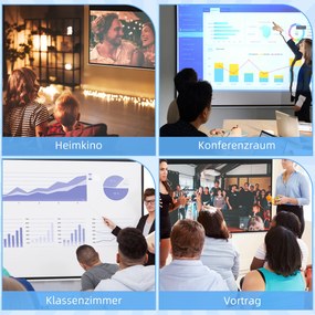 HOMCOM Ekran projekcyjny, 16:9, 84 cale, z pilotem, motorowy