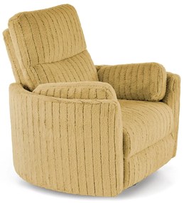 Fotel wypoczynkowy obrotowy elektrycznie rozkładany, bujany PEGAS musztarda