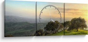 Obraz - Widok ze wzgórza (z zegarem) (90x30 cm)