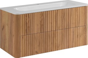 Szafka łazienkowa 100, Dąb craft, z umywalką, 100,7 x 44,4 x 49,9 cm