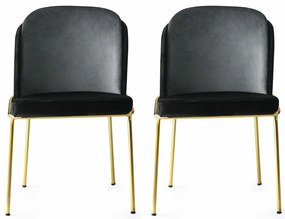 Zestaw krzeseł do jadalni Dore Black and Gold, 2 szt., 2 szt.