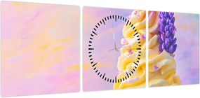 Obraz - Lody z lawendą (z zegarem) (90x30 cm)
