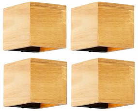 Zestaw 4 inteligentnych lamp ściennych z drewna dębowego w tym Wifi G9 - Transfer
