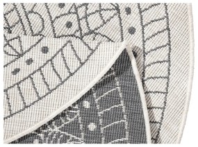 Szaro-kremowy dywan dwustronny odpowiedni na zewnątrz NORTHRUGS Porto, ⌀ 140 cm