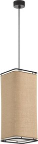 Lampa sufitowa w nowoczesnym stylu AKIRO - Szeroko?? 20 x wys. 130 cm max - klosz wys. 47 cm - E27 15W - IP20 - Stal i len - worek