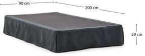 Antracytowe tapicerowane łóżko jednoosobowe 90x200 cm Jaira – Kave Home