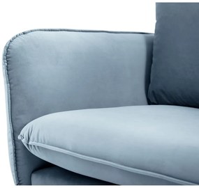 Bladoniebieska aksamitna sofa Cosmopolitan Design Florence, 160 cm