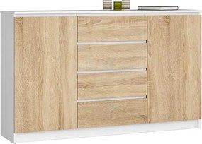 Skandynawska komoda do salonu biały + dąb sonoma F7-Z81