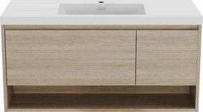 Szafka łazienkowa wisząca pod umywalkę naturalny jasny - 120 cm - PUJUKA