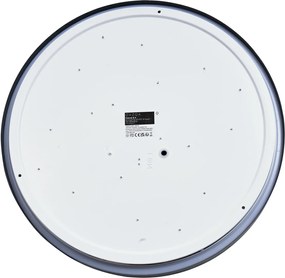 Nowoczesna lampa sufitowa szara z białym 48 cm z LED z możliwością ściemniania RGB - Kanton