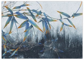 Obraz - Bambus na ścianie (70x50 cm)