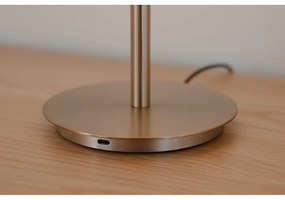 Metalowa lampa stołowa LED w kolorze mosiądzu ze ściemniaczem i szklanym kloszem (wysokość 37 cm) Audrey Table – UMAGE