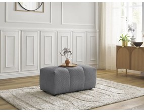 Szary podnóżek z materiału bouclé Roxelane – Bobochic Paris