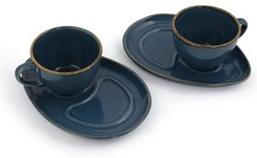 Ciemnoniebieskie ceramiczne filiżanki zestaw 2 szt. 0.21 l – Hermia