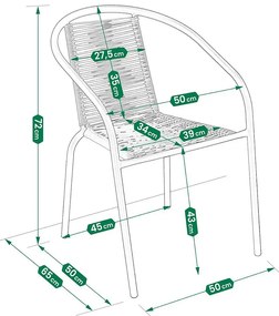 Niebieskie krzesło sznurkowe na balkon G4-Z44