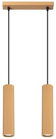 Lampa wisząca KARBON 2 złota ryflowana SOLLUX  LIGHTING