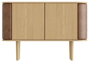 Jasnobrązowa niska komoda w dekorze dębu 109x75 cm Treasures – UMAGE