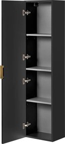 Szafka łazienkowa wisząca słupek czarny mat 35 x 25 x 140 cm ASTROS Black