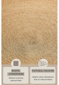 Okrągły dywan z juty dwustronny w naturalnym kolorze ø 140 cm Braided Gold – Hanse Home