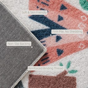 HOMCOM Dywan w Wzór Autostrady, Białe Tło, Miękkie Fleece, Łatwy w Pielęgnacji, Kolorowy