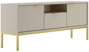 Szafka RTV na złotych nóżkach 135 cm kaszmir - Pascal 5X