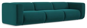 Turkusowa aksamitna sofa 319 cm Ekahi – Makamii